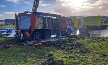 brandweer gekanteld