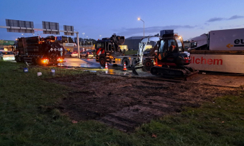 brandweer gekanteld